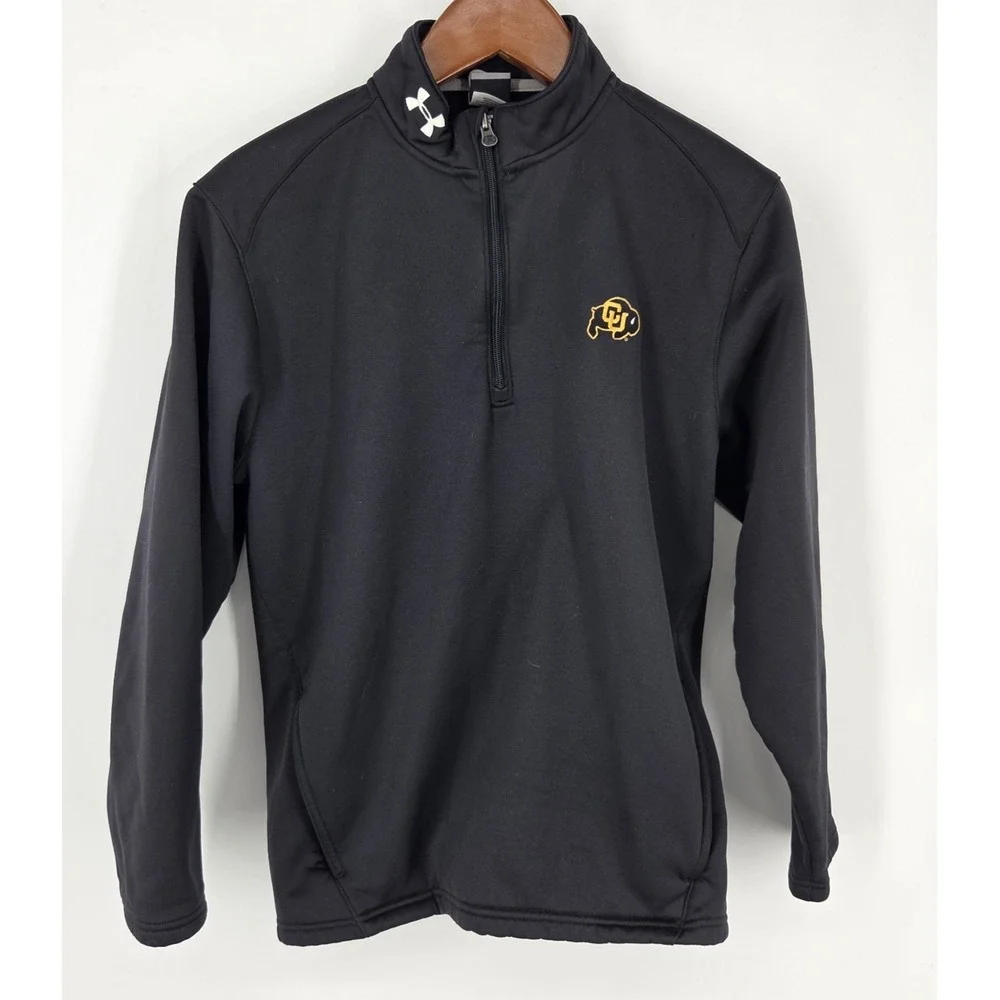 University of Colorado Buffaloes Under Armour 1/4 Zip Mens Medium Black Pullover